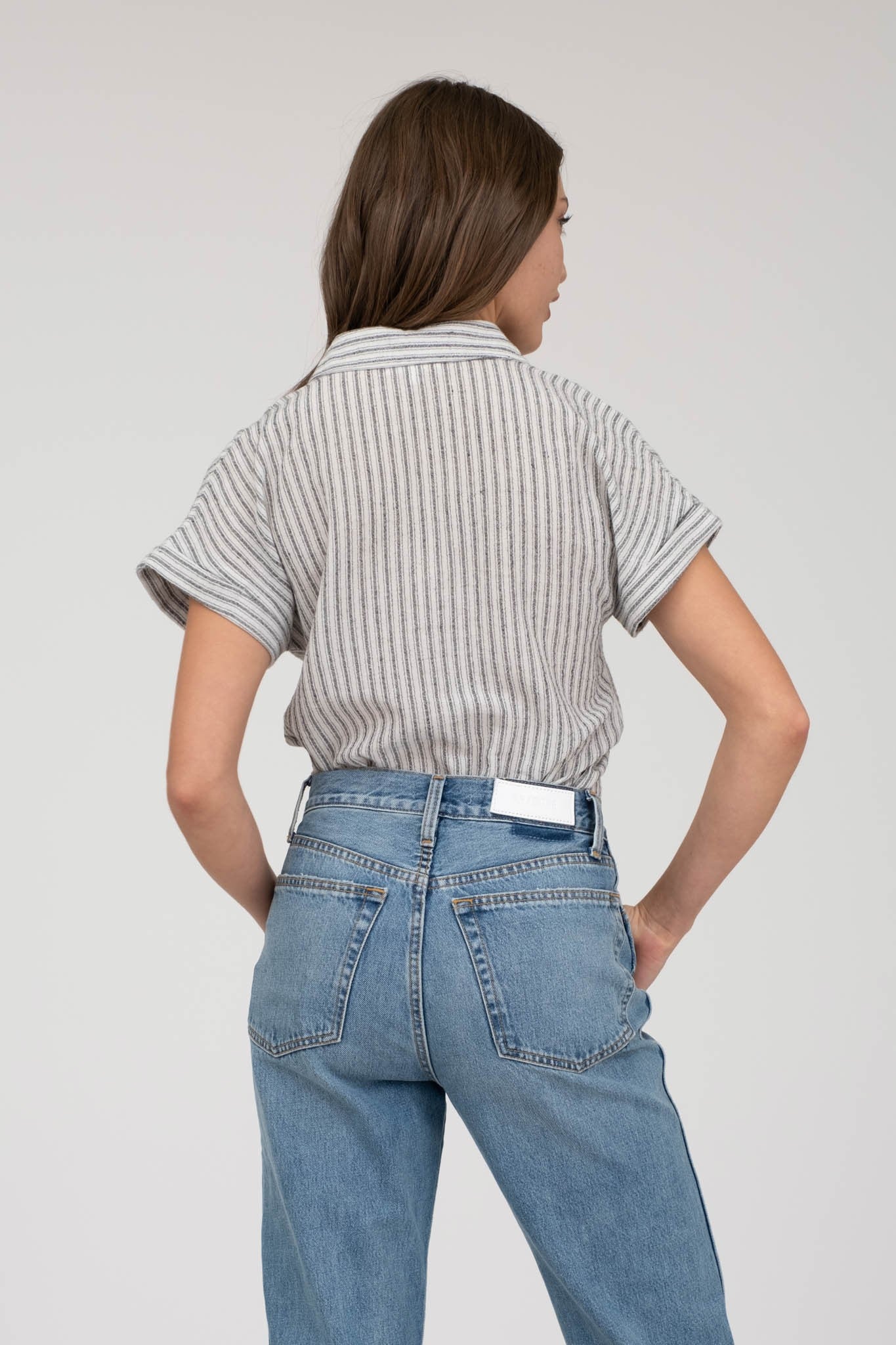 Striped Linen Ease with Vintage Denim