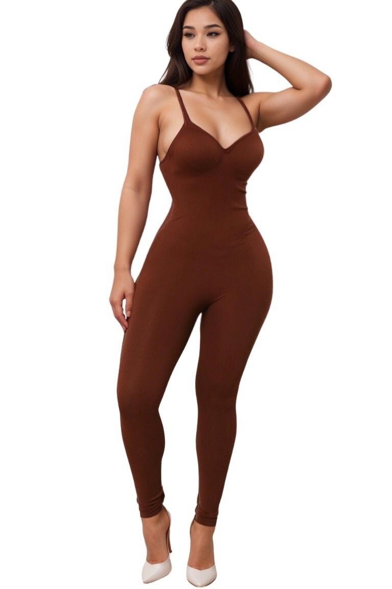 Seamless Built In Bra Pads Jumpsuit