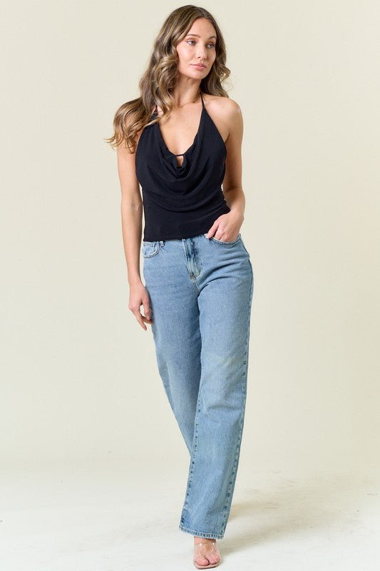 Flirting drape top (olive)