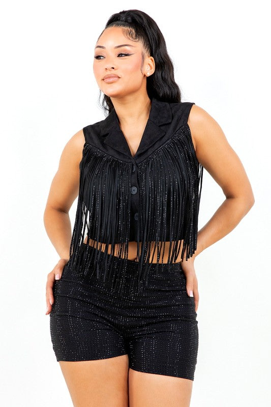 Midnight rodeo Fringe top