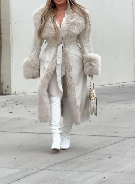 High Class Fur Trim Coat