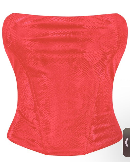 Snakeprint Leather Corset