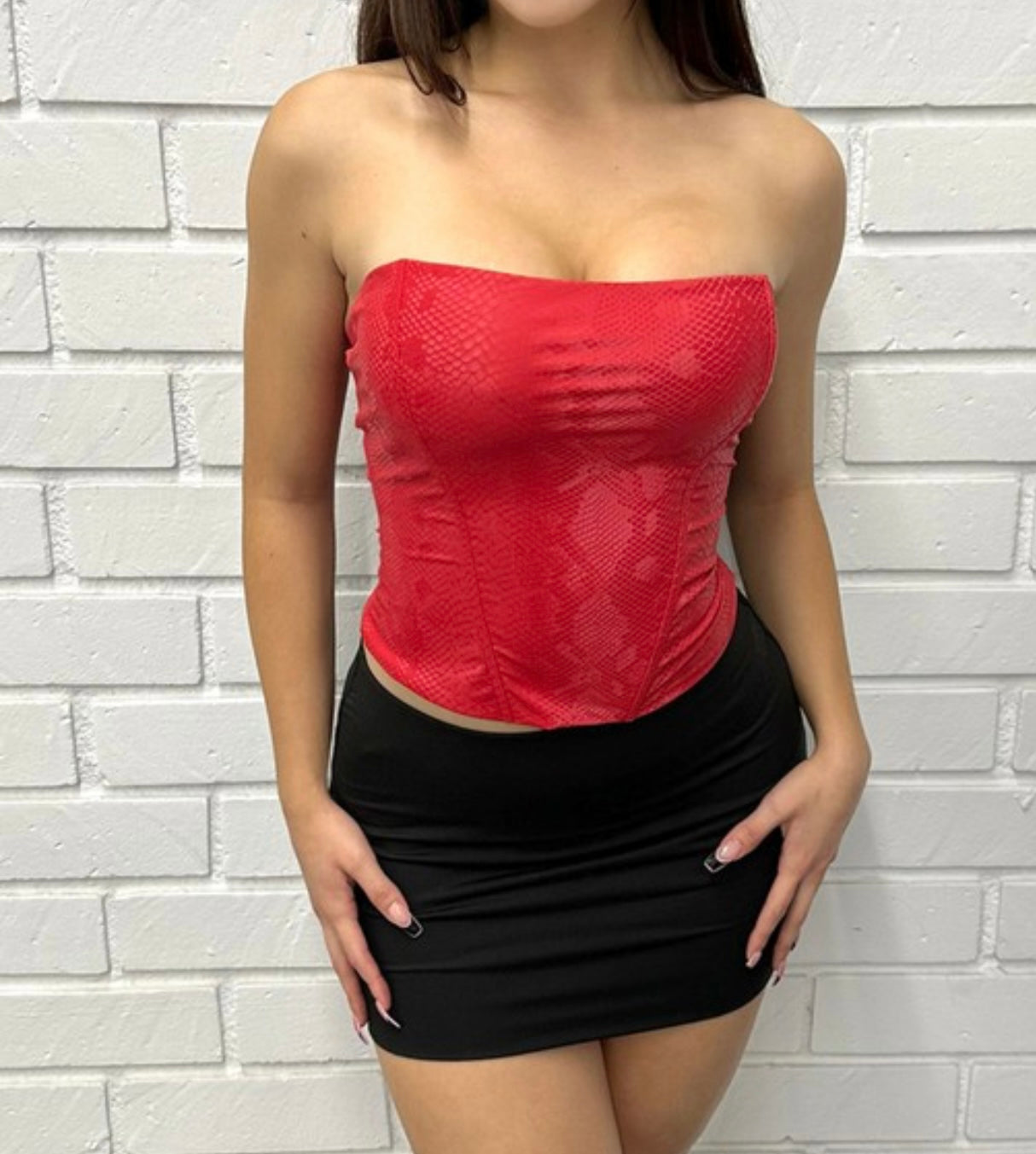 Snakeprint Leather Corset