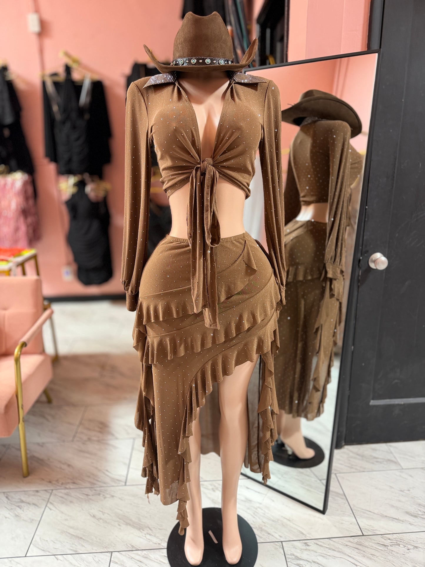 Desert rose rhinestone set