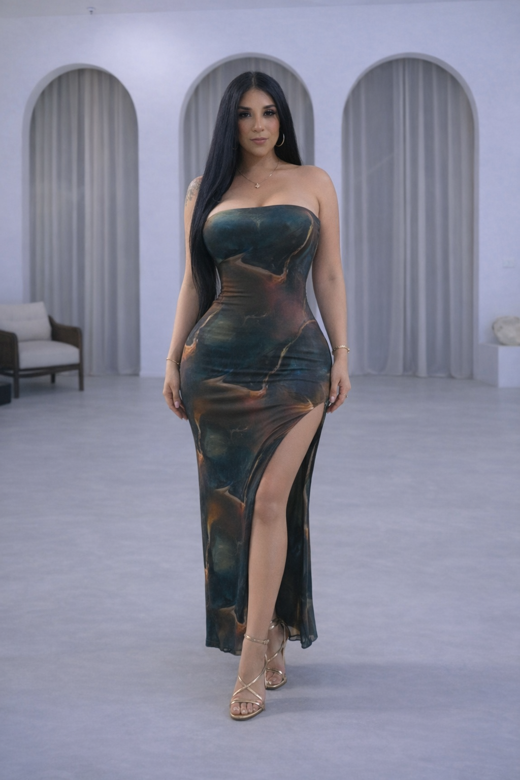 Golden Hour Marble Dress