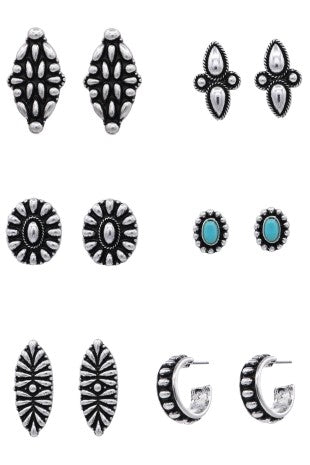 Metal western Assorted Earrings